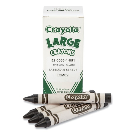 Crayola Large Crayons, Black, 12PK 52-0033-051